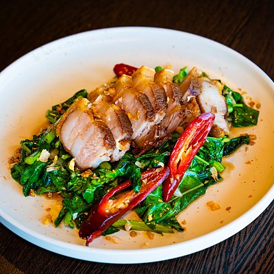 Chinese Broccoli and Crispy Pork